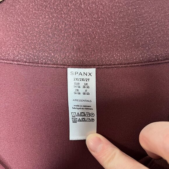 Spanx AirEssentials Half-Zip Pullover Sweatshirt Chocolate Brown Size 2X - Picture 8 of 12